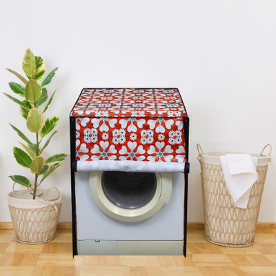 Glassiano Front Loading Washing Machine  Cover(Width: 60.96 cm, Orange, White)