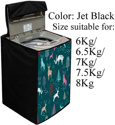 Declooms Top Loading Washing Machine  Cover(Width: 61 cm, Black)