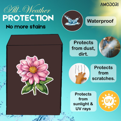 Amodori Front Loading Washing Machine  Cover(Width: 63 cm, Brown, Green)