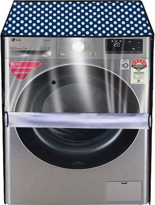 Homeify Front Loading Washing Machine  Cover(Width: 63 cm, Blue, White)