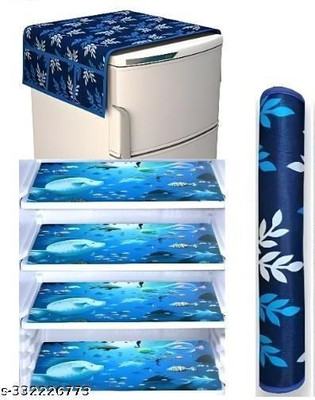RichBox Refrigerator  Cover(Width: 54 cm, Blue White)