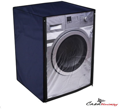 CASA FURNISHING Front Loading Washing Machine  Cover(Width: 66 cm, Blue)