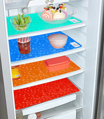 KUBER INDUSTRIES Fridge Mat(Width: 48 cm, Blue, Green,Red & Orange)