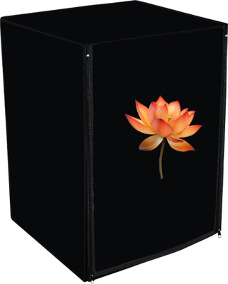 Adira Front Loading Washing Machine  Cover(Width: 72 cm, Black, Orange)