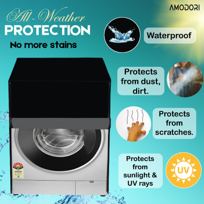 Amodori Front Loading Washing Machine  Cover(Width: 66 cm, Black)