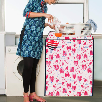 SAVEIT Front Loading Washing Machine  Cover(Width: 92 cm, Pink, Blue)