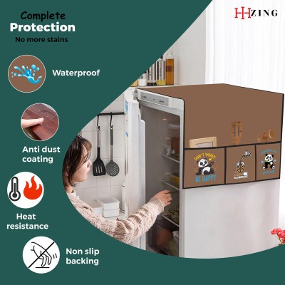 Hizing Refrigerator  Cover(Width: 55.87 cm, Beige)