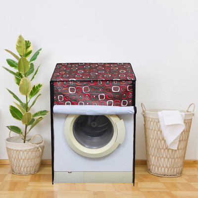 Glassiano Front Loading Washing Machine  Cover(Width: 60.96 cm, Maroon, Green)