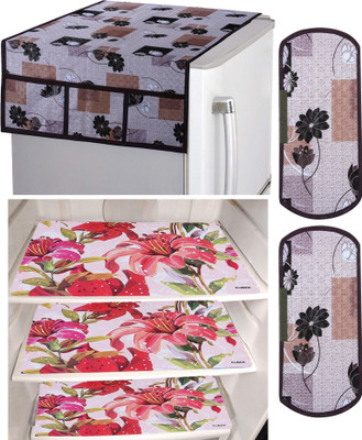 KUBER INDUSTRIES Refrigerator  Cover(Width: 98 cm, Brown)
