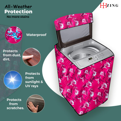 Hizing Top Loading Washing Machine  Cover(Width: 45 cm, Pink)