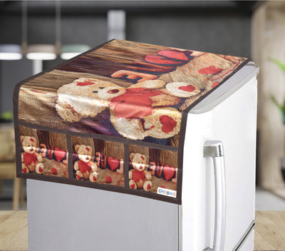 Flipkart SmartBuy Refrigerator  Cover(Width: 64 cm, Brown, Red)