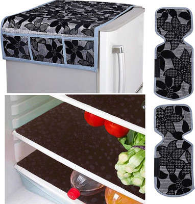 KUBER INDUSTRIES Refrigerator  Cover(Width: 98 cm, Black)