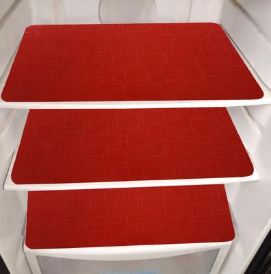 KUBER INDUSTRIES Fridge Mat(Width: 48 cm, Red)