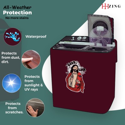 Hizing Semi-Automatic Washing Machine  Cover(Width: 94 cm, Maroon, Red)