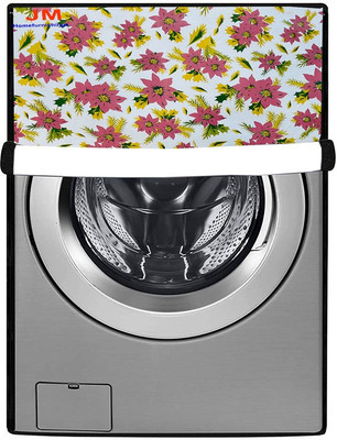 JM Homefurnishings Front Loading Washing Machine  Cover(Width: 62 cm, Brown, White)