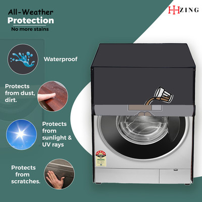 Hizing Front Loading Washing Machine  Cover(Width: 68 cm, Grey, Brown)