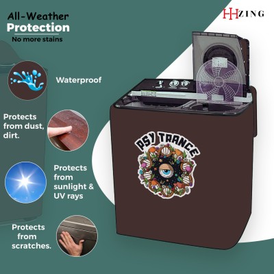Hizing Semi-Automatic Washing Machine  Cover(Width: 90 cm, Brown, Multicolor)