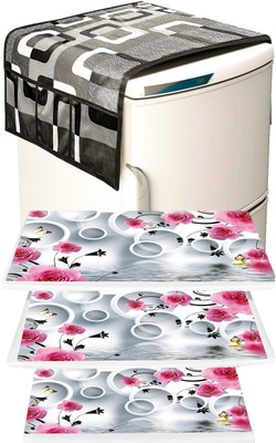 LooMantha Refrigerator  Cover(Width: 55 cm, Multicolor)