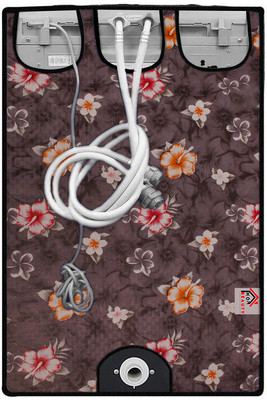 HOMBEAUTY Top Loading Washing Machine  Cover(Width: 58 cm, White, Grey)