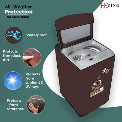 Hizing Top Loading Washing Machine  Cover(Width: 66 cm, Brown)