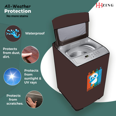 Hizing Top Loading Washing Machine  Cover(Width: 63 cm, Brown, White)