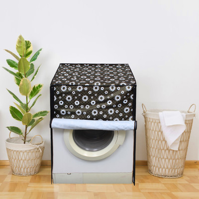 Glassiano Front Loading Washing Machine  Cover(Width: 66.04 cm, Black, White)
