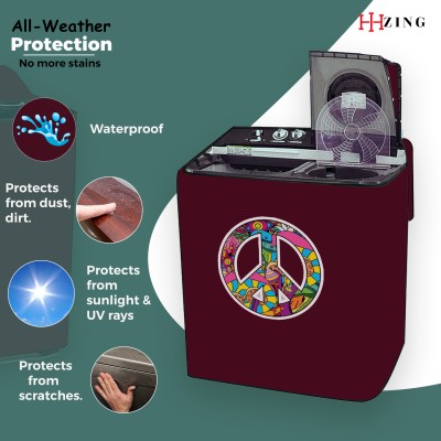 Hizing Semi-Automatic Washing Machine  Cover(Width: 84 cm, Maroon, Purple)