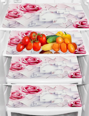 SANRAKSSHAN Fridge Mat(Width: 32 cm, Multicolor, Transparent)