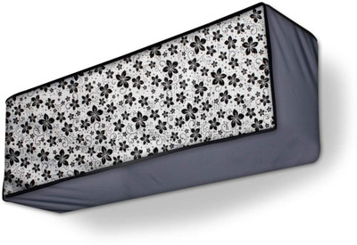 Lala Maneet Air Conditioner  Cover(Width: 33.02 cm, Grey Black Flower)