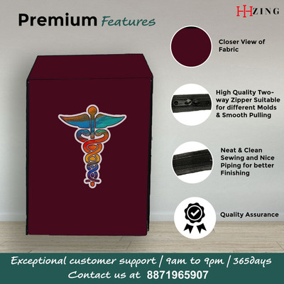 Hizing Front Loading Washing Machine  Cover(Width: 72 cm, Maroon, Blue)