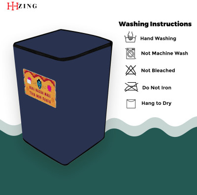 Hizing Top Loading Washing Machine  Cover(Width: 63 cm, Blue, Orange)