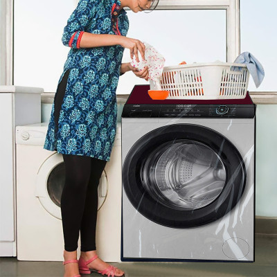 JM Homefurnishings Front Loading Washing Machine  Cover(Width: 74 cm, Maroon)