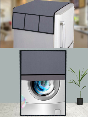 JM Homefurnishings Front Loading Washing Machine  Cover(Width: 73 cm, Grey)