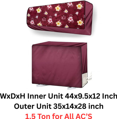 Amarud Air Conditioner  Cover(Width: 111 cm, Maroon, Yellow)