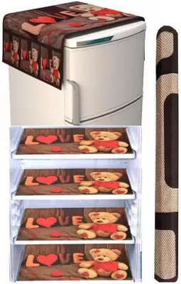 Crosmo Refrigerator  Cover(Width: 64 cm, Brown Teddy)