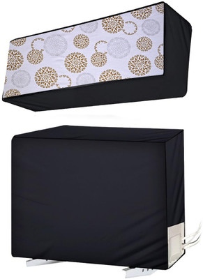 Star Weaves Air Conditioner  Cover(Width: 106 cm, Gold, Grey & White Compatible for Voltas 183V CAX(4503692)