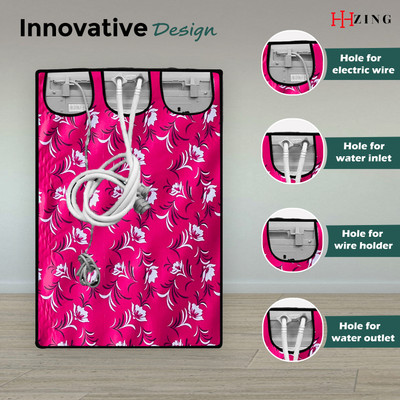 Hizing Top Loading Washing Machine  Cover(Width: 69 cm, Pink)
