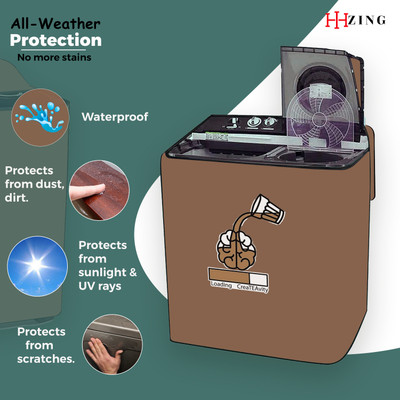 Hizing Semi-Automatic Washing Machine  Cover(Width: 76 cm, Beige, Brown)