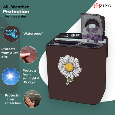 Hizing Semi-Automatic Washing Machine  Cover(Width: 75 cm, Brown, Yellow)
