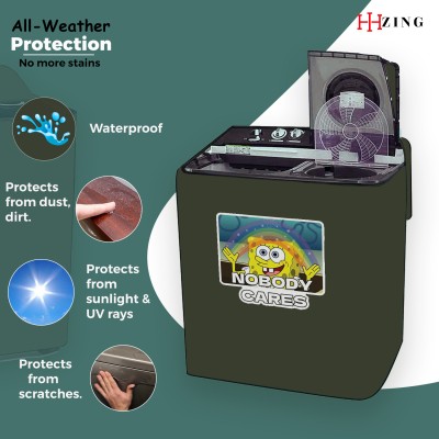 Hizing Semi-Automatic Washing Machine  Cover(Width: 73 cm, Green, White)
