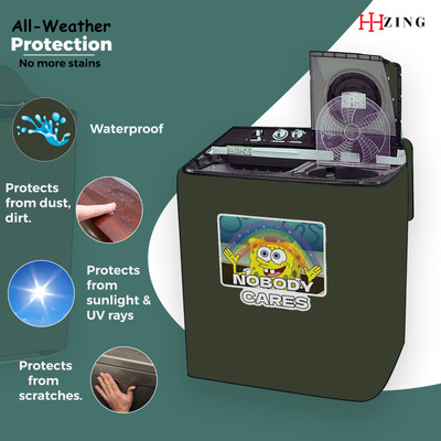 Hizing Semi-Automatic Washing Machine  Cover(Width: 85 cm, Green, White)
