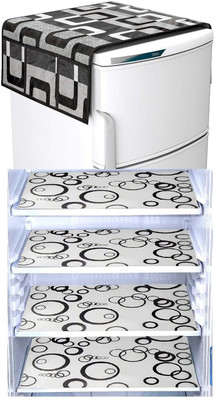 RichBox Refrigerator  Cover(Width: 54 cm, Black, White)