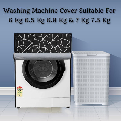 Wings Star Front Loading Washing Machine  Cover(Width: 54 cm, Black)