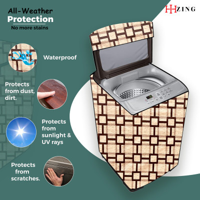 Hizing Top Loading Washing Machine  Cover(Width: 43 cm, Beige)