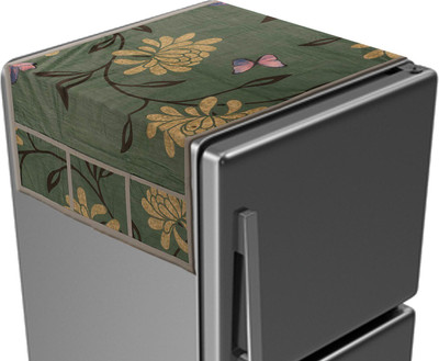 KUBER INDUSTRIES Refrigerator  Cover(Width: 98 cm, Green)