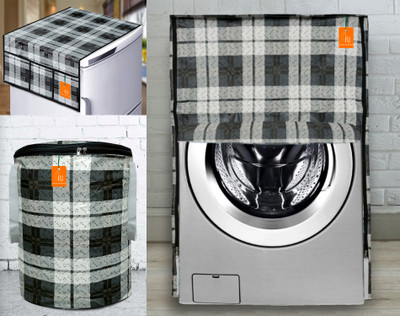 RELOOK INDUSTRIES Front Loading Washing Machine  Cover(Width: 58 cm, Black, White)