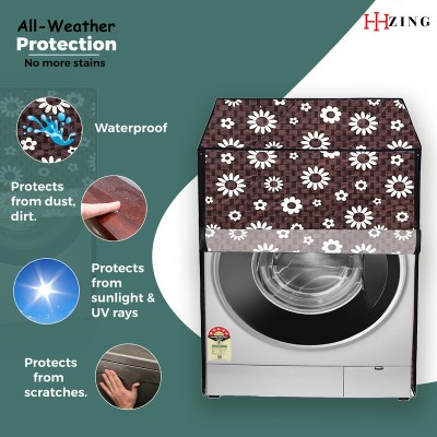 Hizing Front Loading Washing Machine  Cover(Width: 63 cm, Brown, White)