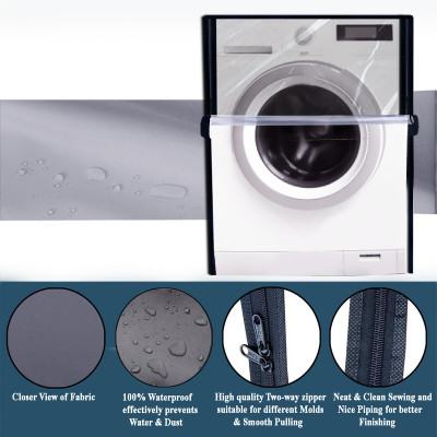 Delideal Front Loading Washing Machine  Cover(Width: 66 cm, Grey)