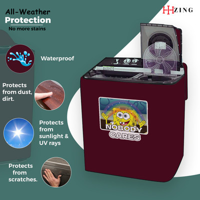 Hizing Semi-Automatic Washing Machine  Cover(Width: 79 cm, Maroon, White)