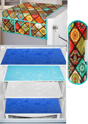 REVEXO Refrigerator  Cover(Width: 56.6 cm, Clear, Beige)